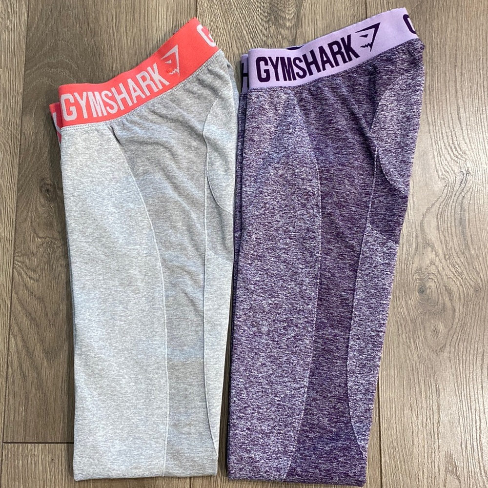 Gymshark Gray and Purple Leggings LIKE NEW both pair
